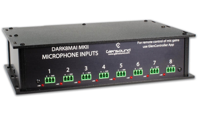 DARK8MAIP MKII - 8 Input Mic Amp for Dante/ AES67 Phoenix