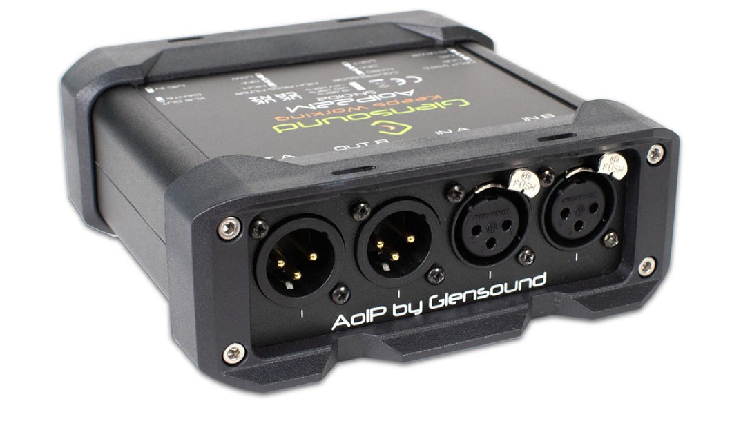 AoIP22M - Two Channel Dante Mic Amp With 2 Channel Return