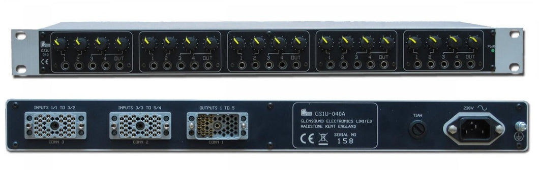 GS-1U040 - 5 off 4 Channel Mixers in 1U