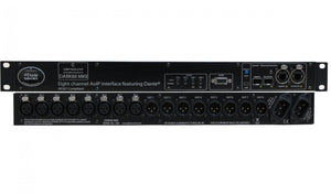 DARK88/R - (MKII) Ravenna/AES67 1u 19" rack mount 8 input and 8 output on XLR breakout box with dual CAT5 and optical Ravenna interface